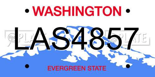 LAS4857 Washington License Plate