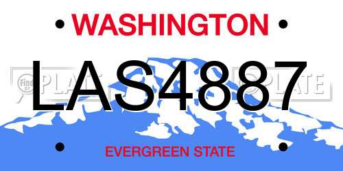 LAS4887 Washington License Plate