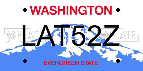 LAT52Z Washington License Plate