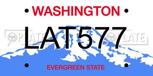 LAT577 Washington License Plate