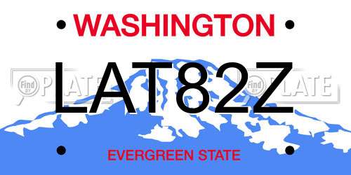 LAT82Z Washington License Plate