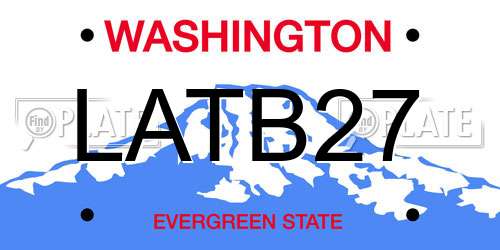 LATB27 Washington License Plate