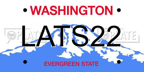 LATS22 Washington License Plate