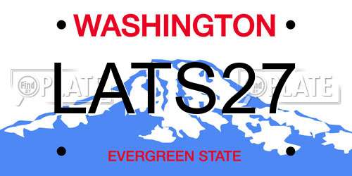 LATS27 Washington License Plate