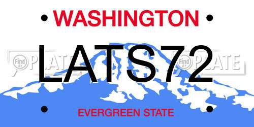 LATS72 Washington License Plate