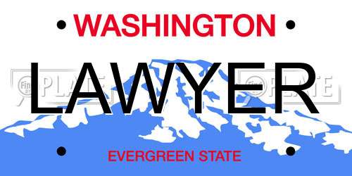LAWYER Washington License Plate