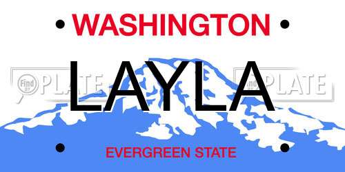 LAYLA Washington License Plate