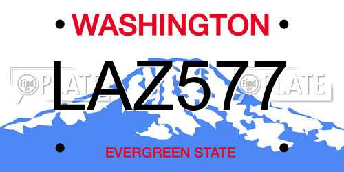 LAZ577 Washington License Plate