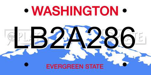 LB2A286 Washington License Plate