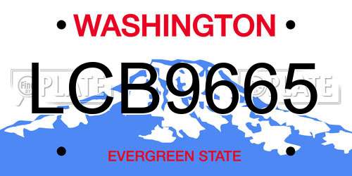 LCB9665 Washington License Plate