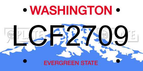 LCF2709 Washington License Plate