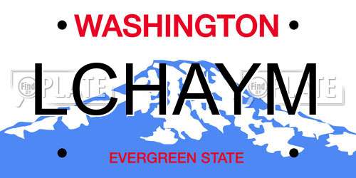 LCHAYM Washington License Plate