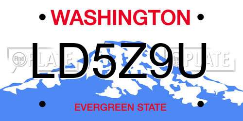 LD5Z9U Washington License Plate