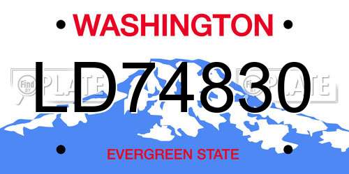 LD74830 Washington License Plate