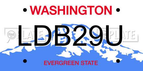 LDB29U Washington License Plate