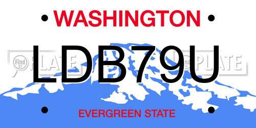 LDB79U Washington License Plate