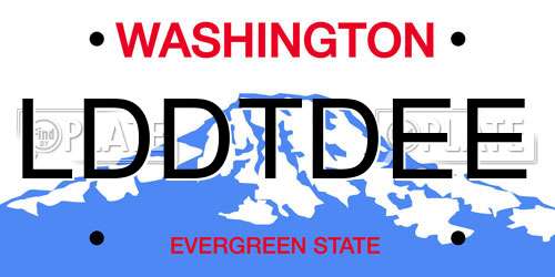 LDDTDEE Washington License Plate