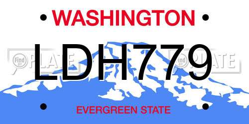 LDH779 Washington License Plate