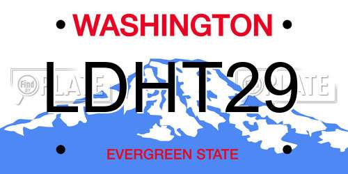 LDHT29 Washington License Plate