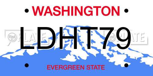 LDHT79 Washington License Plate