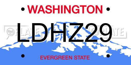 LDHZ29 Washington License Plate