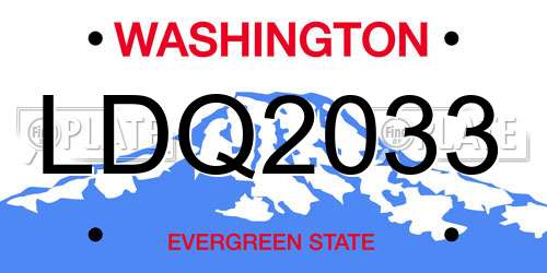 LDQ2033 Washington License Plate