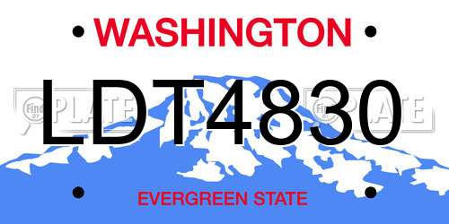 LDT4830 Washington License Plate