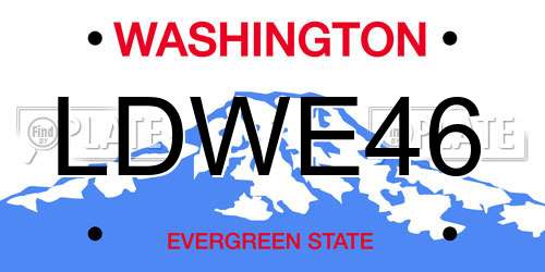 LDWE46 Washington License Plate