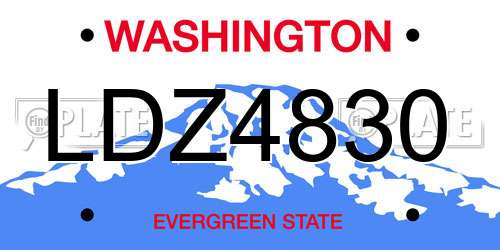 LDZ4830 Washington License Plate