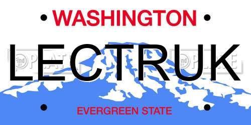 LECTRUK Washington License Plate