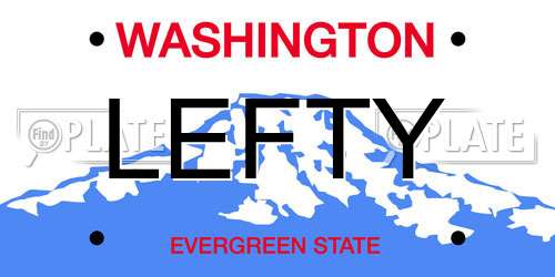 LEFTY Washington License Plate