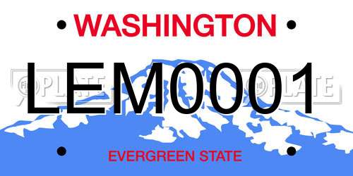 LEM0001 Washington License Plate
