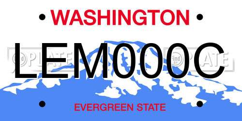 LEM000C Washington License Plate