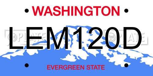 LEM120D Washington License Plate
