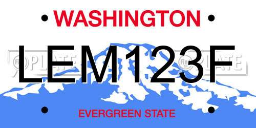 LEM123F Washington License Plate