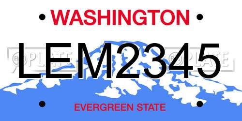 LEM2345 Washington License Plate