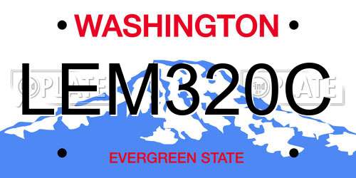 LEM320C Washington License Plate