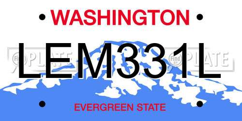 LEM331L Washington License Plate