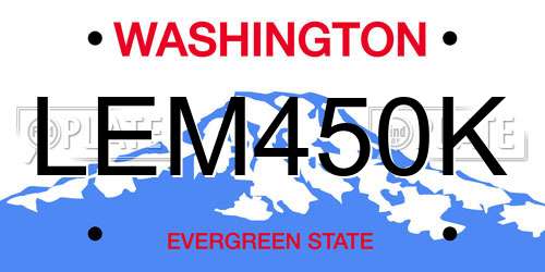 LEM450K Washington License Plate