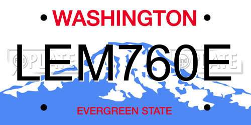 LEM760E Washington License Plate
