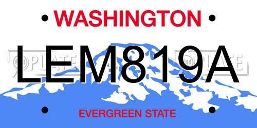 LEM819A Washington License Plate