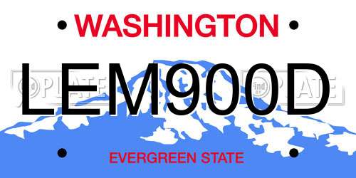 LEM900D Washington License Plate