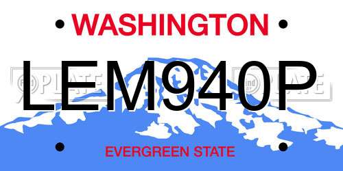LEM940P Washington License Plate