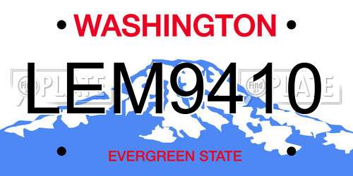 LEM9410 Washington License Plate