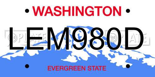 LEM980D Washington License Plate