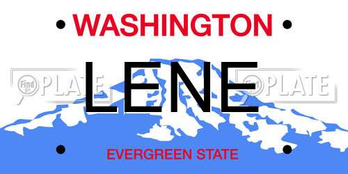 LENE Washington License Plate