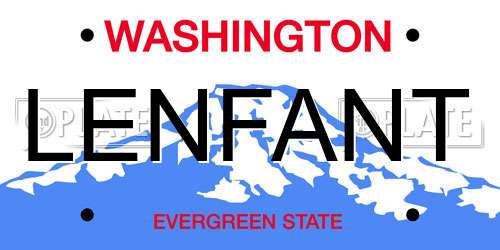 LENFANT Washington License Plate