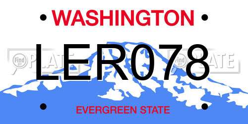 LER078 Washington License Plate