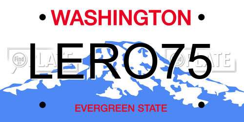 LERO75 Washington License Plate