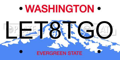 LET8TGO Washington License Plate